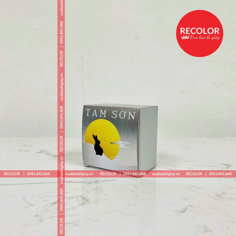 Hộp bánh trung thu dáng rút ép kim sang trọng HS443 RECOLOR