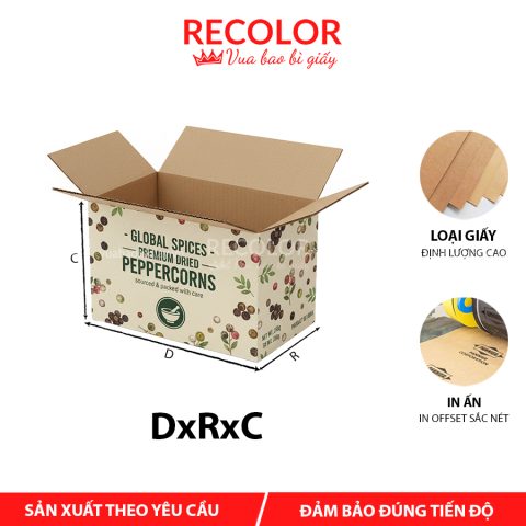 Thùng carton đựng tiêu khô 3 lớp-TCP017