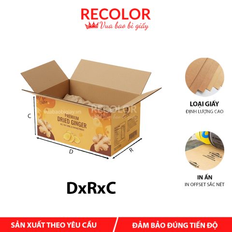 Thùng carton đựng nghệ khô 3 lớp-TCP023