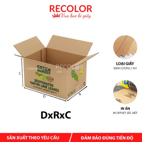 Thùng carton đựng lá chanh sấy 5 lớp-TCP029