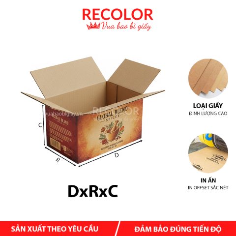 Thùng carton đựng gia vị sấy khô 5 lớp-TCP030