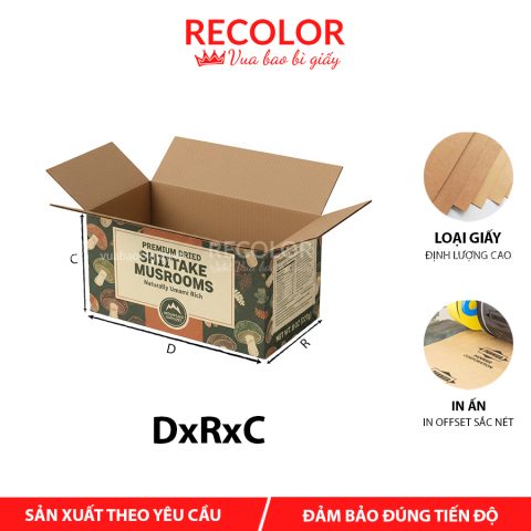 Thùng carton đựng nấm hương khô 3 lớp-TCP031