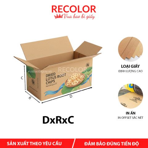 Thùng carton đựng củ sen khô 3 lớp-TCP034