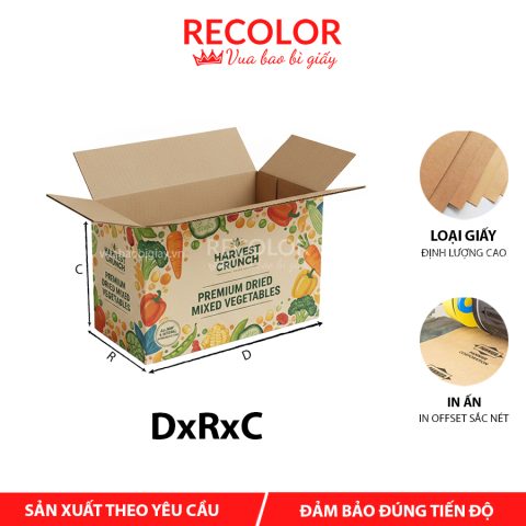 Thùng carton đựng rau củ hỗn hợp sấy 5 lớp-TCP035