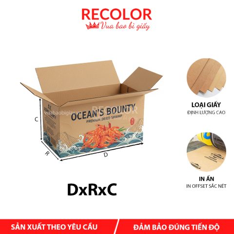 Thùng carton đựng tôm khô 3 lớp-TCP036