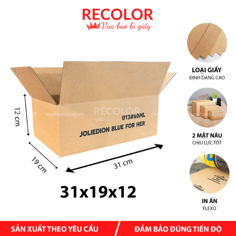 Thùng Carton 3 Lớp Sóng E In Flexo 31*19*12 - TCP050