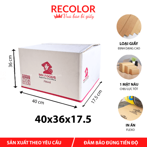 Thùng Carton 5 Lớp Sóng BC In Flexo 40*36*17,5 - TCP056