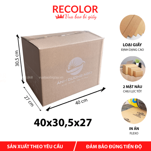 Thùng Carton 5 Lớp Sóng BC In Flexo 40*30,5*27 - TCP060