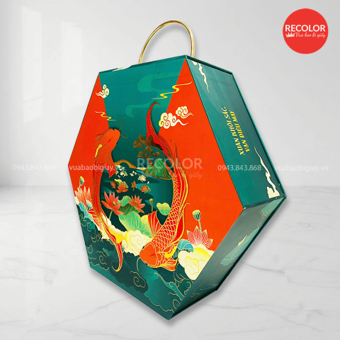 Thiết kế hộp bánh trung thu hình lục giác