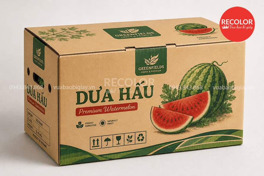 Công nghệ in ấn thùng carton đựng dưa hấu