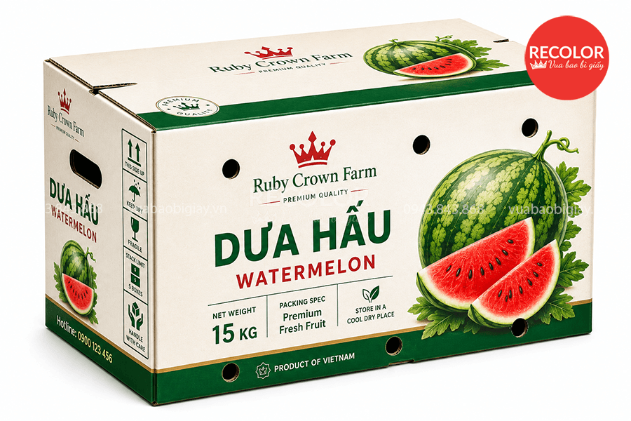 Công nghệ in ấn thùng carton đựng dưa hấu