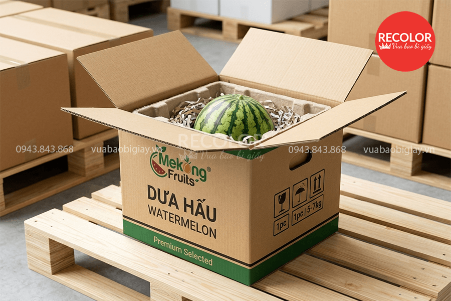 Kích thước thùng carton đựng dưa hấu