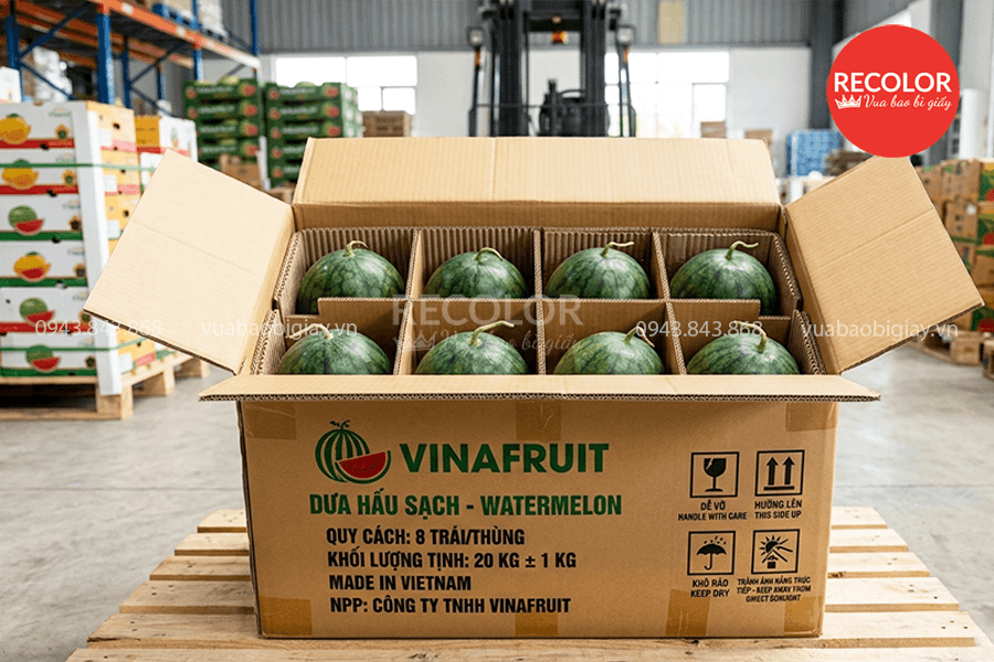 Kích thước thùng carton đựng dưa hấu