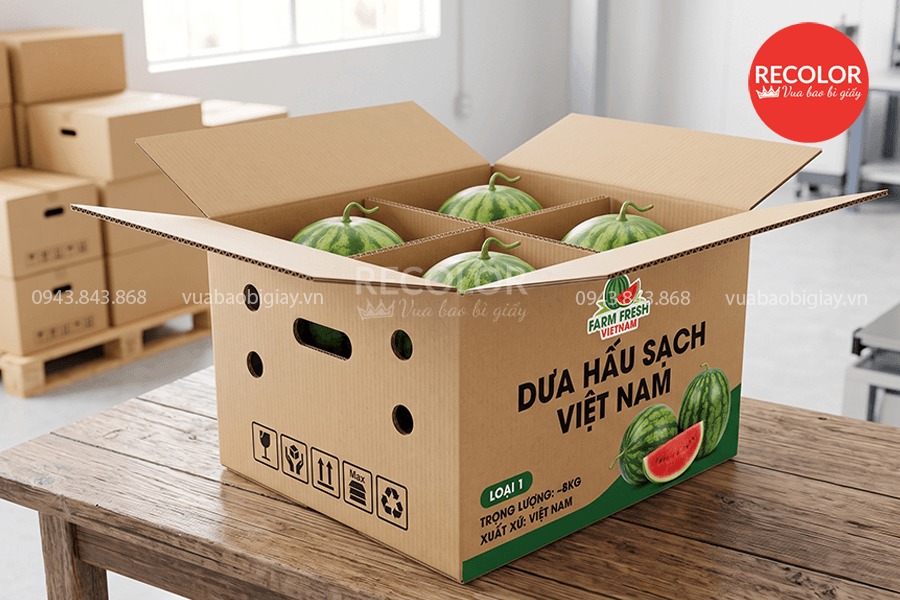 Các nhu cầu gia công thùng carton đựng dưa hấu