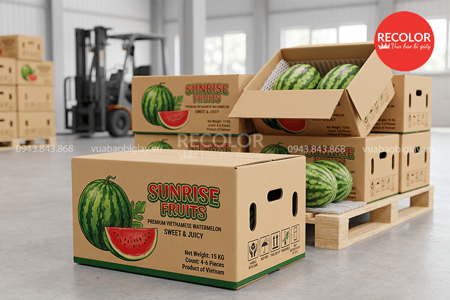 Lưu ý khi lựa chọn thùng carton đựng dưa hấu