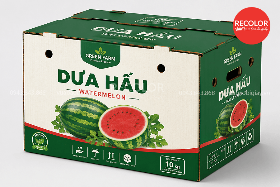 RECOLOR - Nhà máy sản xuất thùng carton đựng dưa hấu uy tín