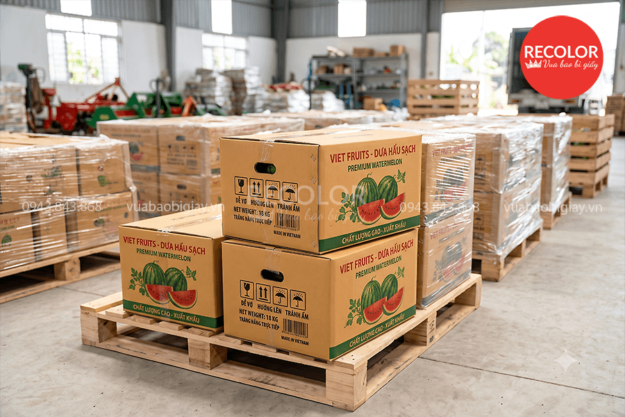 Nhu cầu sử dụng thùng carton đựng dưa hấu trong nước