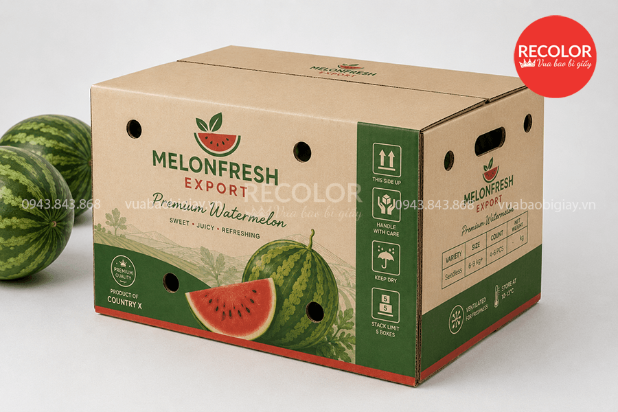 Nhu cầu sử dụng thùng carton đựng dưa hấu cho hàng xuất khẩu