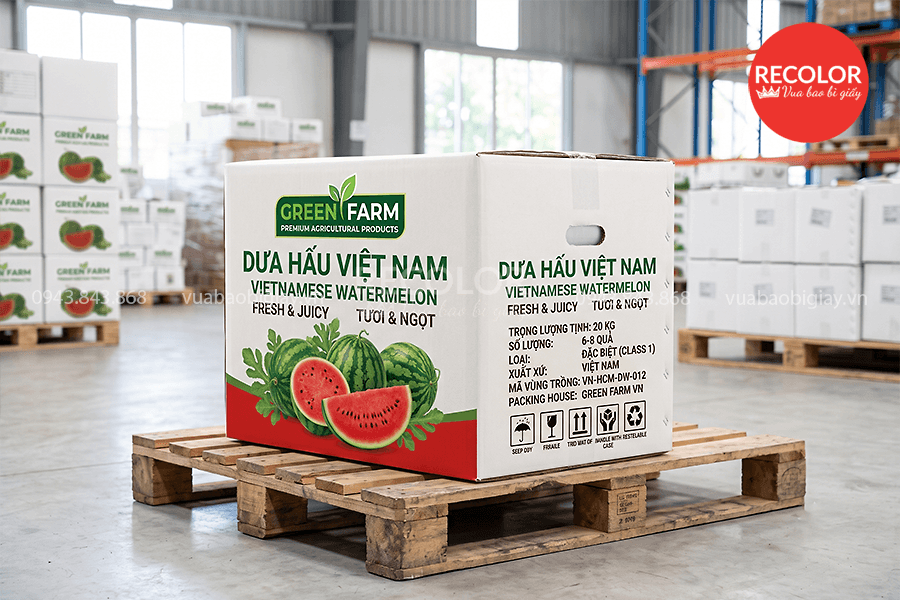 Nhu cầu sử dụng thùng carton đựng dưa hấu cho hàng xuất khẩu
