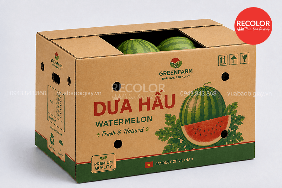 Chất liệu giấy thùng carton đựng dưa hấu