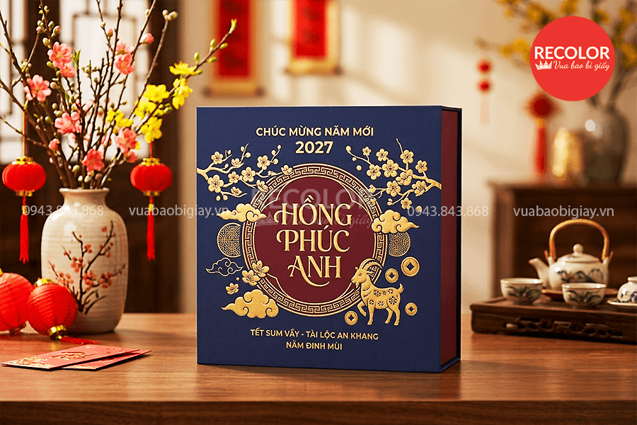 Hộp giấy cứng đựng quà tết 2027