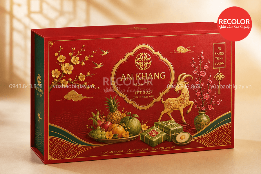 Vỏ hộp quà tết phong cách truyền thống