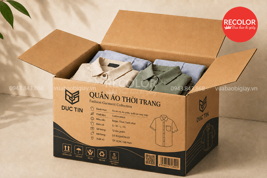 Nhu cầu sử dụng thùng carton đựng hàng may mặc