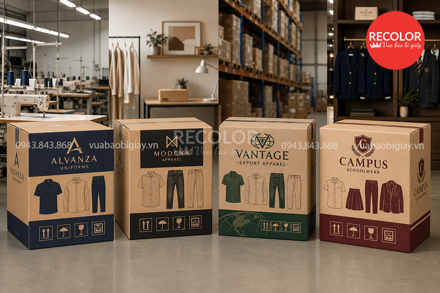 Nhu cầu sử dụng thùng carton đựng hàng may mặc