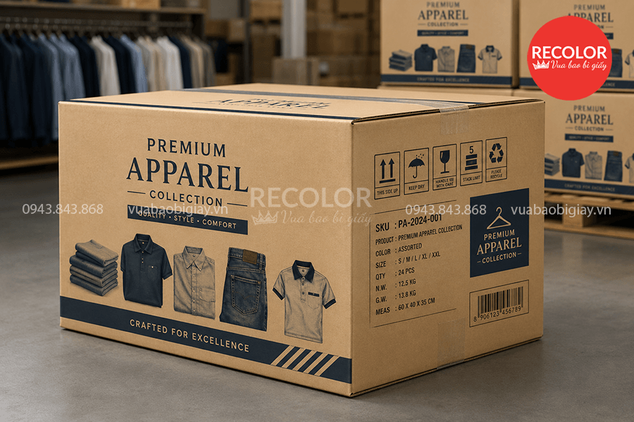 Ưu điểm của thùng carton đựng may mặc