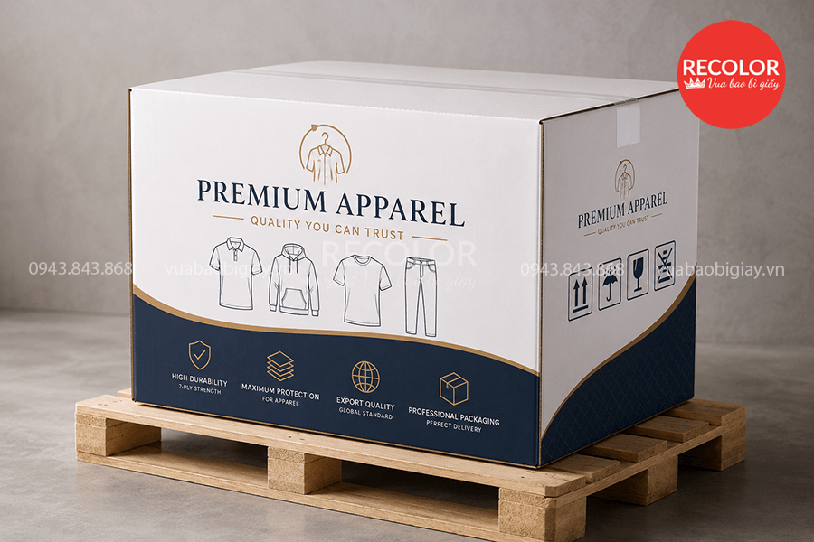 Thùng carton 7 lớp đựng hàng may mặc